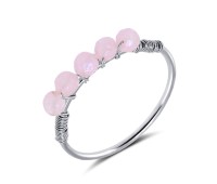 Rose Quartz Silver Rings NSR-2178